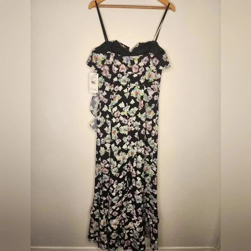 Aidan Mattox Floral Flounce High/Low Maxi Dress size 4 NWT Formal Wedding Guest - Picture 8 of 16